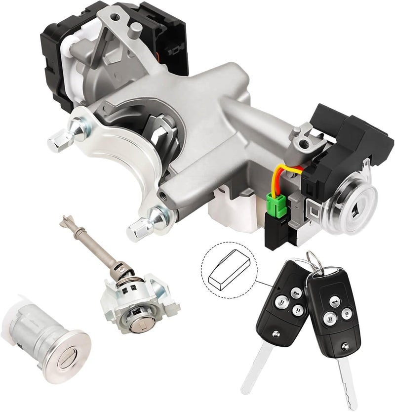 RAMATA 72185-TR0-A01 Ignition Switch Lock Cylinder with Key (with Blank Chip) Compatible with 2012 2013 2014 Honda Civic,(Ignition Chip: 46,Frequency: 433Hz) - Image 1